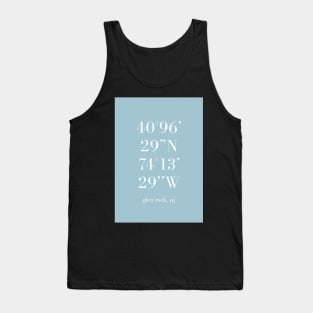 Glen Rock New Jersey Longitude and Latitude Blue Tank Top